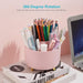 Ybaier 360 Degree Rotating Pen Holder, 5 Slots Pencil Organizer Desk Organizers and Accessories, Cute Pink Pen Holder for Desk, Pen Organizer Storage for Office School Home
