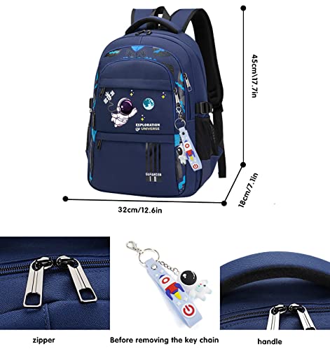 Astronaut Backpack for Boys Teens, Large Capacity School Bag Bookbag for Kids Elementary Middle