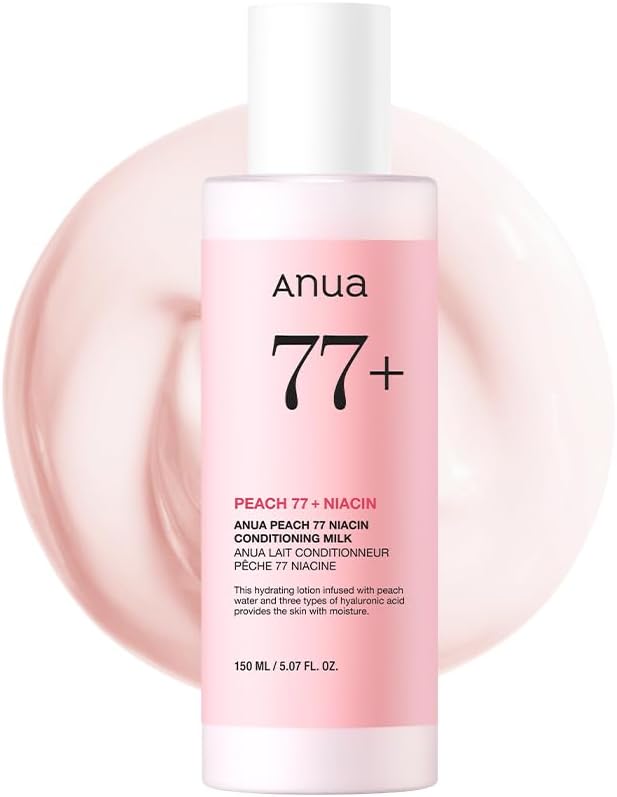 Peach Niacin Conditioning Lotion, Face Moisturizer with Vitamin B12, Ceramide, Panthenol, Hyaluronic Acid, Lightweight, Korean Skin Care for Glass Skin (150ml, 5.07 fl.oz.)