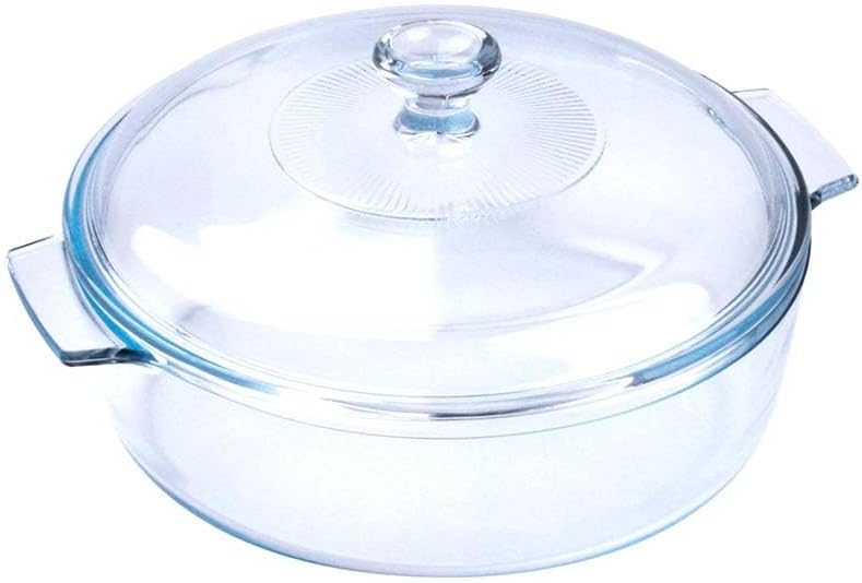 Royalford 1.7L Glass Baking Dish With Lid RF12202 - Roasting Tray, Oven Safe Roaster Pan, Fridge & Freezer Safe, Durable & Easy Clean for Cooking, Serving, Storing, Freezing