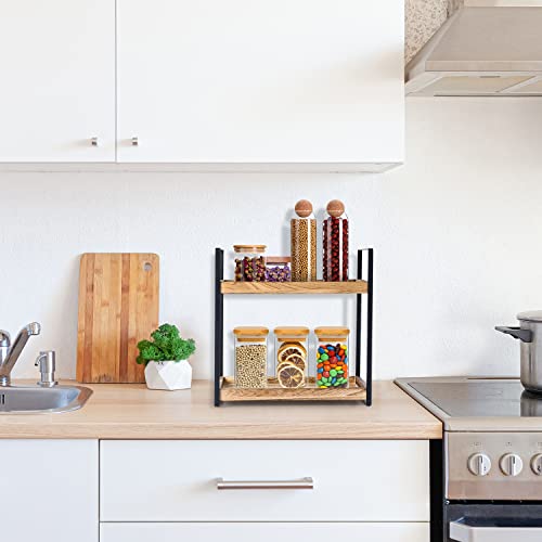 Giftacity 2-Tier Countertop Organizer for Bathroom Counter Wood Bathroom Counter Organizers Shelf Cosmetic Storage, Standing Vanity Tray for Bathroom Organization and Decor