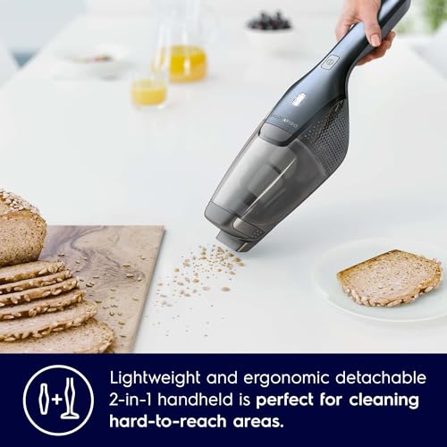 Electrolux 2 in 1 Cordless Handheld Stick Vacuum Cleaner with Powerful Suction, 30 Minutes Runtime, LED Headlight, Double Filtration, Self-Standing Upright Lightweight Vacuum, Best for Home, ZB3501EB