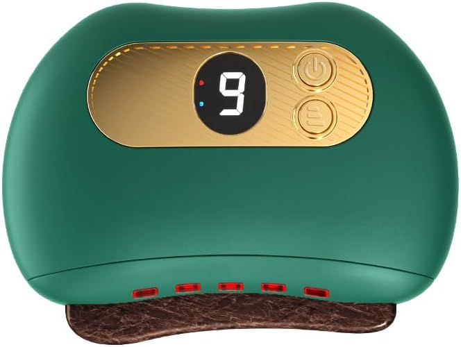 Handheld Anti Cellulite Massage Tool, Yakiter جهاز مساج, Electric Cupping Therapy Set with 12 Suction Modess Rechargeable & Cordless, for Arms, Legs, Body & Back مساج (White) - Green