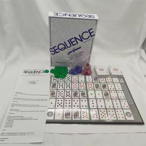 HALAMODO Sequence Game with Folding Board, Family Board Game, Original Game with Folding Board, Multi Color Board Game for Family for 2-12 People