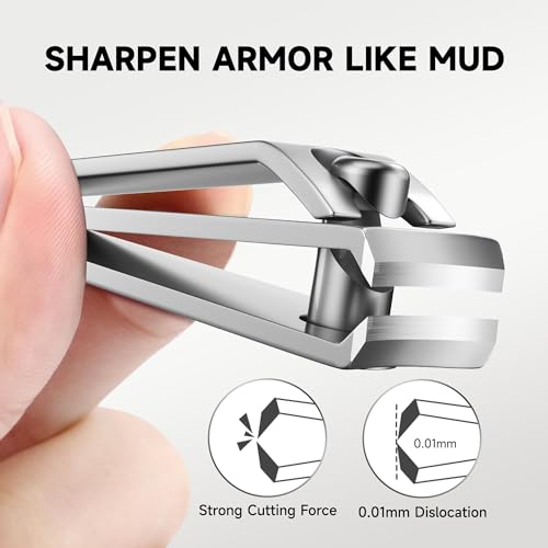 Azonee Stainless Steel Nail Clipper Kit, Personal Nail Care Tool Set, 5-Piece Nail Care Kit, Nail Clippers, Nail File, Eyebrow Trimming Scissors and Ear Pick, Nail Clipper Kit for Travel or Home
