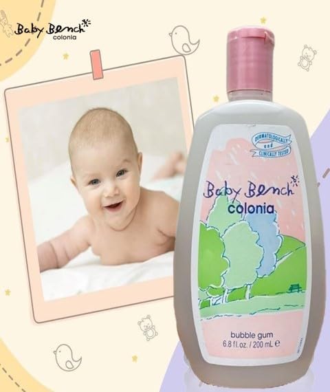 Baby Bench Colonia BUBBLE GUM COLOGNE | Perfume for Babies, Gentle & Safe, Mild Fragrance | Long-lasting Moisture & Delicate Fragrance | Safe for Mother's Hands & Baby's Skin 200 ml - (Pack of 3).