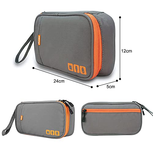 Acoki Travel Carry Bag,Electronic Accessories Thicken Cable Organizer Bag Portable Case for Hard Drives, Cables, Grey(S)