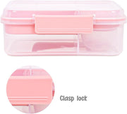 3/4/5 Compartment Convertible Bento Lunch Box with Gravy Bowl, Pink