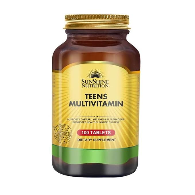 Sunshine Nutrition Teen Multivitamins | Support Overall Wellness In Teenagers | Promotes A Healthy System | Dietary Supplement | 100 Tablets