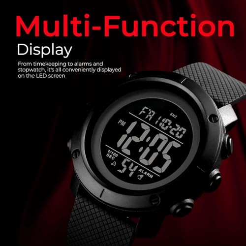 SKMEI Men's Digital Sports Watch 50m Waterproof LED Military Multifunction Smart Watch Stopwatch Countdown Auto Date Alarm