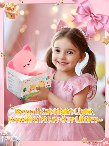 Mubarek ã€Remote + Gifts Packageã€‘ Cat Gifts for Girls,16 Colors Dimmable Teen Girl Gifts Trendy Stuff, TAP for Fun Cute Stuff for Teen Girls