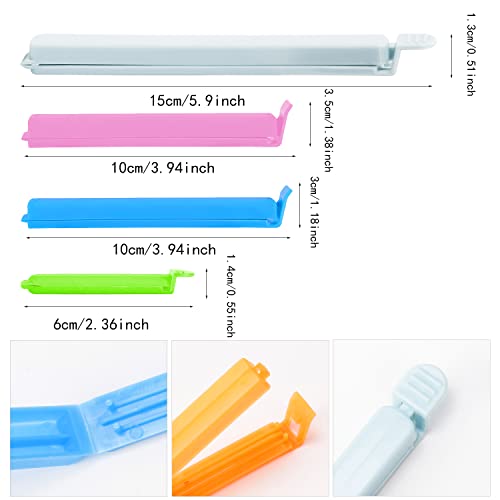 Yafe 30 Pcs Bag Clips for Food Storage, Food Bag Clips Freezer Bag Clips Fridge Sealing Storage Clips Plastic Bag Sealing Clips Multicoloured Reusable for Snacks, Coffee, Food & Sandwich(3 Sizes)