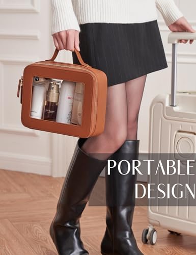 Small Cosmetic Bag for Purse Mini Makeup Bag for School Cute Clear Make Up Pouch for Travel Tiny Leather White Make Up Organizer Case for Backpack Toiletry Bag Waterproof Square Pouch with Zipper