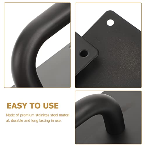 Barn Pull Stainless Public Clo Screws Sliding Hardware Office Steel Attachment with Black Handle and Plate Places Commercial Home Composite for Push Door