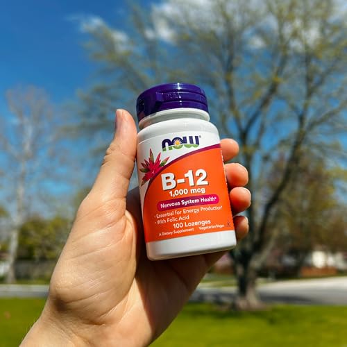 Now Vitamin B12 Supplement 1000 mcg Lozenges With Folic Acid, Pack of 100's