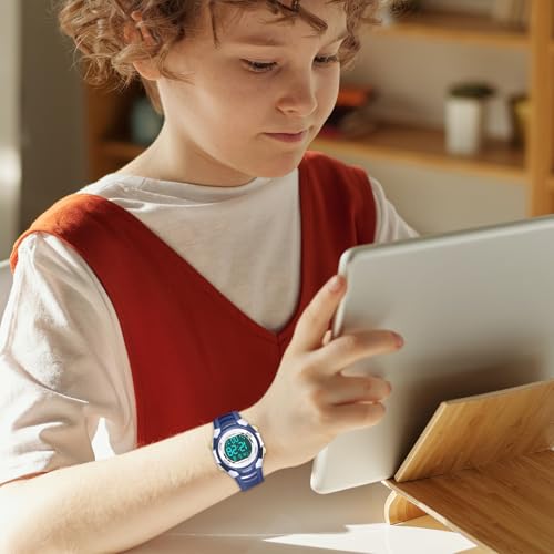 Juboos 7 Colors Kids Boys Girls Analog Quartz Watch with Rubber Watch Waterproof Black