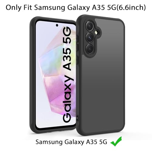 Matte Case for Samsung Galaxy A35 5G,Frosted Translucent Back Phone Cover,Shockproof Drop Protection Cover for Galaxy A35