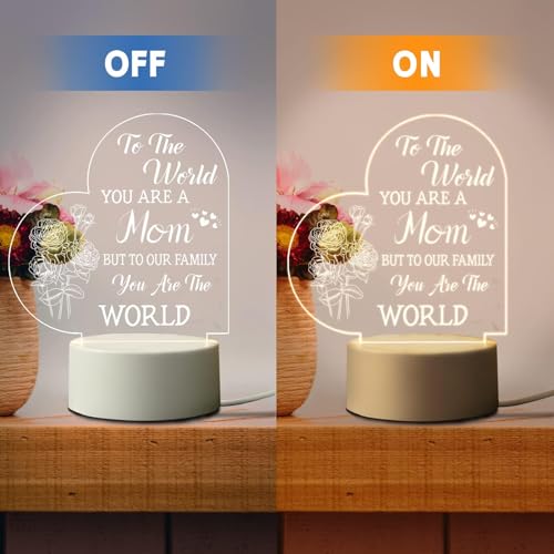 Khazna Gifts for Mom from Daughter Son, Mom Birthday Gifts, Mom Gifts Engraved Night Light, Thanksgiving, Mothers Day, Birthday Gifts for Mom from Daughter Son