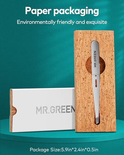 MR.Green Professional Precision Tweezers for Facial Hair and Eyebrows - Stainless Steel Slanted Hair Removal Tool for Women and Men