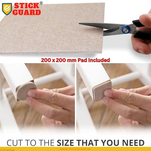 StickGuard Felt Furniture Pads, Self Adhesive Furniture Pads, 145 PCS Premium Felt Pads for Furniture Legs, Scratch Resistant Wood Floor Protectors for Hardwood and Laminate (145 PCS Brown & Beige)