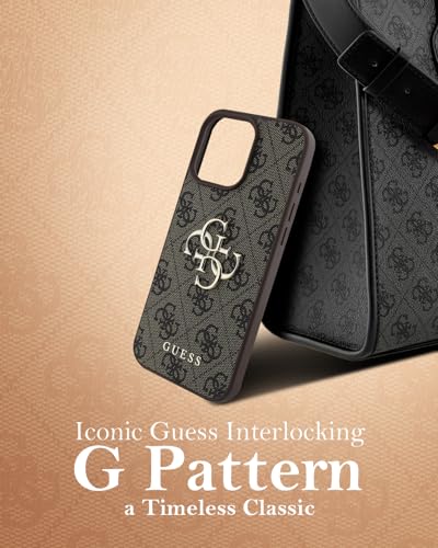 CG MOBILE Guess Case Compatible with iPhone 16 Pro Max Back Cover Hul - 4G PU Big Logo - Brown (iPhone 16 Pro Max)