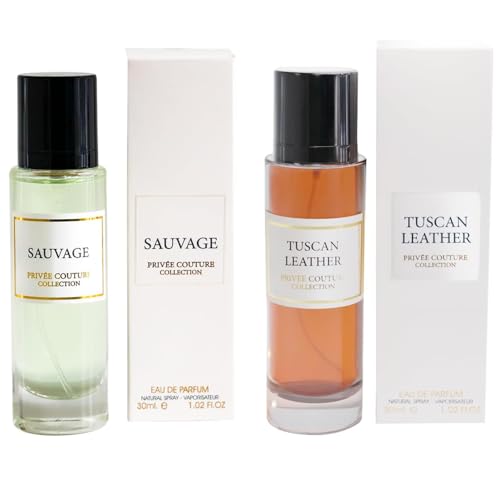 Scent Synergy 2 Pieces Perfume Gift Set for Unisex TUSCAN-LEATHER & SAUVAGE Long Lasting Fragrance Men and Women 30ml each