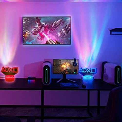 Playstation Light for Game ，3D Illusion Night Light with Remote Control + Timer 16 Color Changing Headphone Desk Lamp Kids Gamer Room Decor Plug in Best Cool Festival Birthday Present for Boys Men