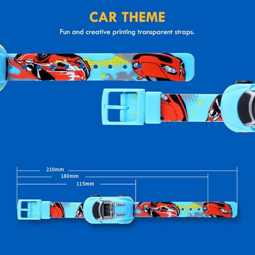 Boys Girls Kids Digital Car Watch - Azonee Fun Cartoon Wristwatch for Children, for Birthdays, and More