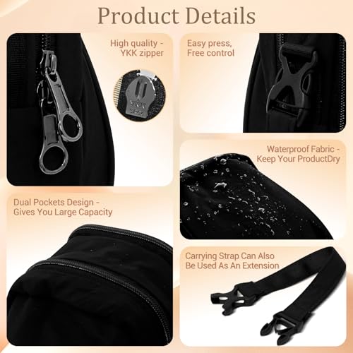 Crossbody Bag Sling Purse for Women Men Girls, Multi Position Cute Handbag Mini Clutch Purse with Zipper Closure For Travel Leisure and Beach Trips