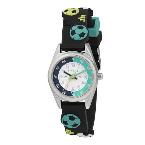 Tikkers Kids Time Teacher 3D Navy Football Silicone Strap Watch