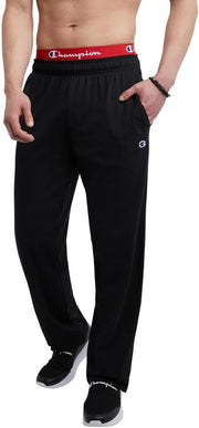 mens Pants, Everyday Cotton Pants for Men, Open Bottom Pants (Reg. Or Big & Tall) Track Pants (pack of 1) - Black C Patch Logo