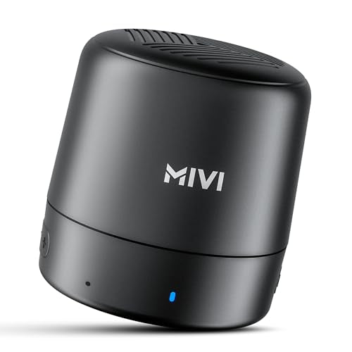 Mivi Play Bluetooth Speakers Wireless with 12 Hours Playtime. Wireless Speaker Made in India with Exceptional Sound Quality, Portable and Built in Mic-Black