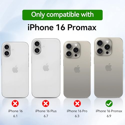 T Tersely Crystal Clear Case for iPhone 16 Pro Max(6.9-Inch), [Anti-Yellowing] Hard Back Slim Shockproof Bumper Anti-Scratch, Suitable for Wireless Charging