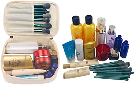 Makeup Bag, Vecolla Toiletry Bag Travel Make Up Bag Aesthetic Cosmetic Handbags Makeup Organizer Bag Makeup Brush Organizer for Women and Girls