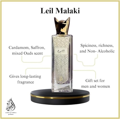 aabak al sahraa ??? ??????? Non- coholic Perfumes and Tola Set of 5 - Leil Malaki, Mutamayez, Shoumoukh, Silver Oud Tola and Rawae' Oud Tola - Luxury Fragrances for both Men and Women