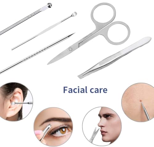 NALACAL Premium 19-Piece Manicure Pedicure Set: Stainless Steel Nail Clippers, Scissors, and Grooming Tools for Men & Women – Complete Nail Care Kit with Portable Travel Case (Black)