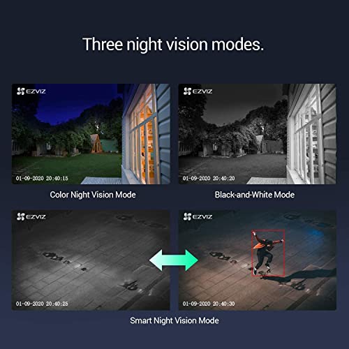EZVIZ C8C Security Camera, Outdoor PT Surveillance Camera 1080p WiFi with 360° Visual Coverage, Color Night Vision, IP65 Waterproof, Motion Detection, Audio Pick Up, Support 256GB SD Card