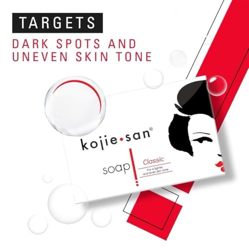 Kojie San Skin Brightening Soap - The Original Kojic Acid Soap with Brightening and Moisturizing Properties, Even Skin Tone and Reduce Appearance of Hyperpigmentation (65 grams, 3 Bars Per Pack)