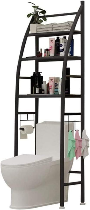 3 Shelf Over The Toilet Bathroom Shelf Black