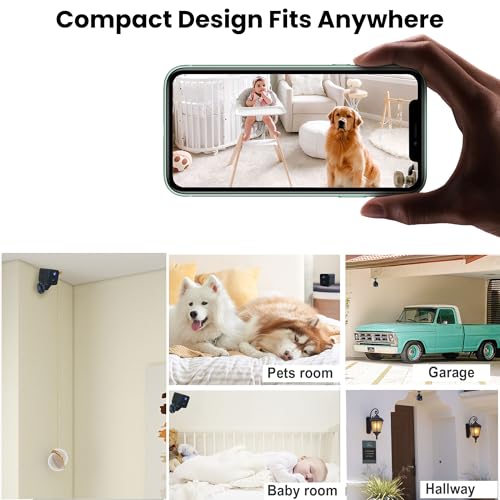 javiscam Mini Camera, 4K HD Nanny Cam for Home with Longer Battery Life, Motion Detection, App Control, Cloud & SD Storage, Wireless Camera for Pet/Baby/Nanny Surveillance