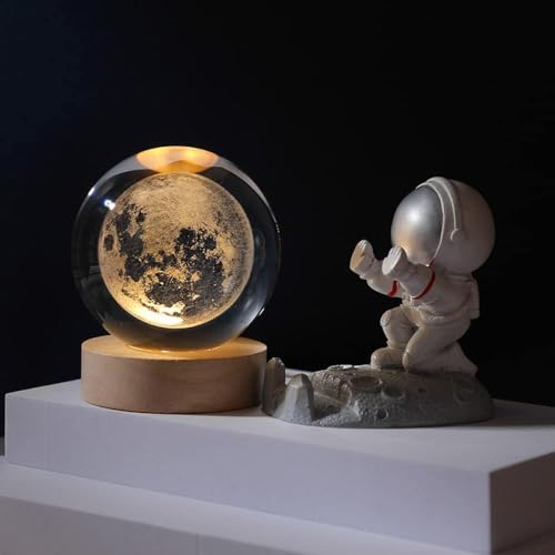 KAERDIYA 3D Starry Night Light, 8.5cm Galaxy Crystal Ball, Touch Switch LED, Home Decor Gift (SJQ-011-YINHE-SE)
