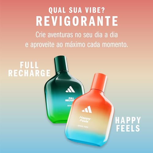 Adidas Vibes Happy Feels Eau de Parfum For All, Joyful and Uplifting, Long Lasting Fragrance, Grapefruit and Jasmine 100ml (3.3oz)