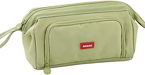 HVOMO Pencil Case Large Capacity Pencil Pouch Handheld Pen Bag Cosmetic Portable Gift for Office School Teen Girl Boy Men Women Adult - Green