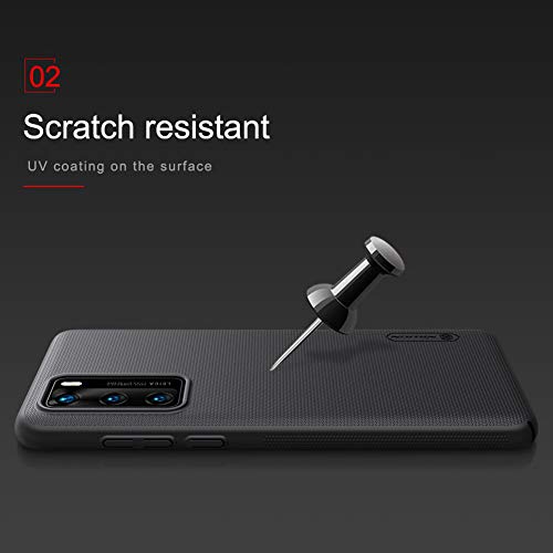 Nillkin Huawei P40 Case Mobile Cover Super Frosted Shield Hard Phone with Stand [ Slim Fit ] Designed for - Black