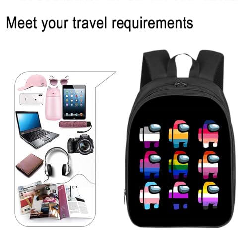 TOMVAES 17 Inch School Bag, Cartoon Backpack, Oxford Fabric Casual Daypack Breathable Back Support for Boys and Girls, Travel