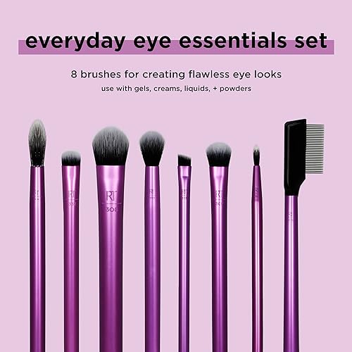 REAL TECHNIQUES Everyday Eye Essentials Lidschatten-Pinsel-Set, 8-teilig