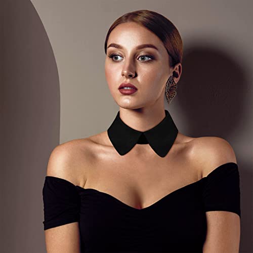 MAKINGTEC Fake Collar for Women 2 Pieces Faux Collar False Lapel Detachable Dickey Collar White Black Blouse Collar Women's Simplicity Collar
