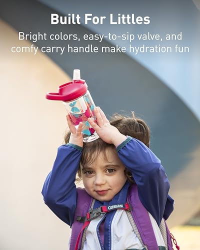 CamelBak eddy+ 14oz Kids Water Bottle with Tritan Renew – Straw Top, Leak-Proof When Closed, Airplane Bandits