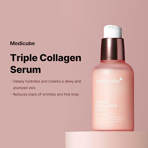 medicube Triple Collagen Serum 1.85 fl.oz - Nourish dull skin with Triple Collagen Complex - A lightweight serum with Niacinamide and Hyaluronic Acid - Korean Skincare