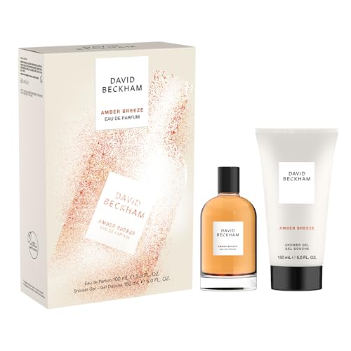 David Beckham Amber Breeze Eau de Parfum and Shower Gel Gift Set for Men, Ambery Aromatic Fragrance, 100ml (3.3oz), 150ml (5oz)